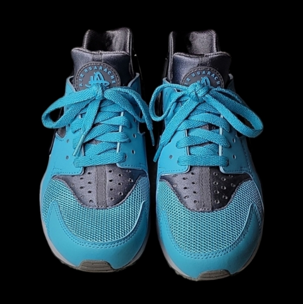 π₯ Custom Men's Nike Air Huarache Sneakers, Size 6.5, Sky Blue, Gray & Silver π₯ - Picture 2 of 7